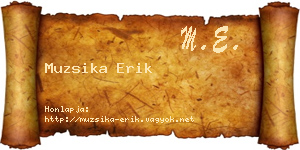Muzsika Erik névjegykártya
